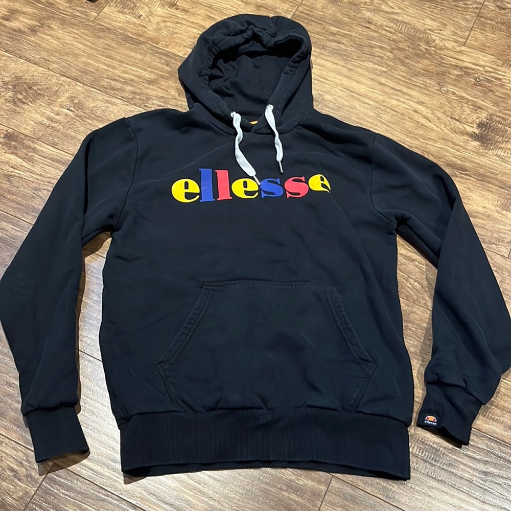 ellesse kangaroo pouch colourful letters hoodie